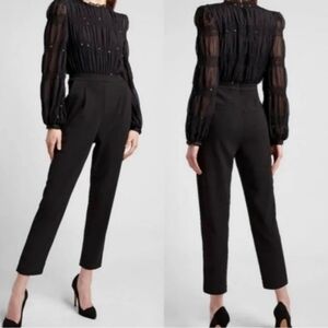 Express Black Long-Sleeve Jumpsuit